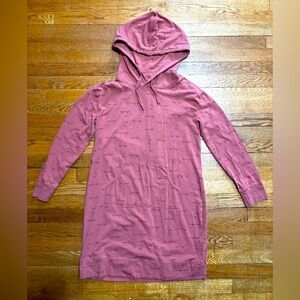 Little Liam Kate Quinn Hoodie Dress with Skateboard Print (Large)